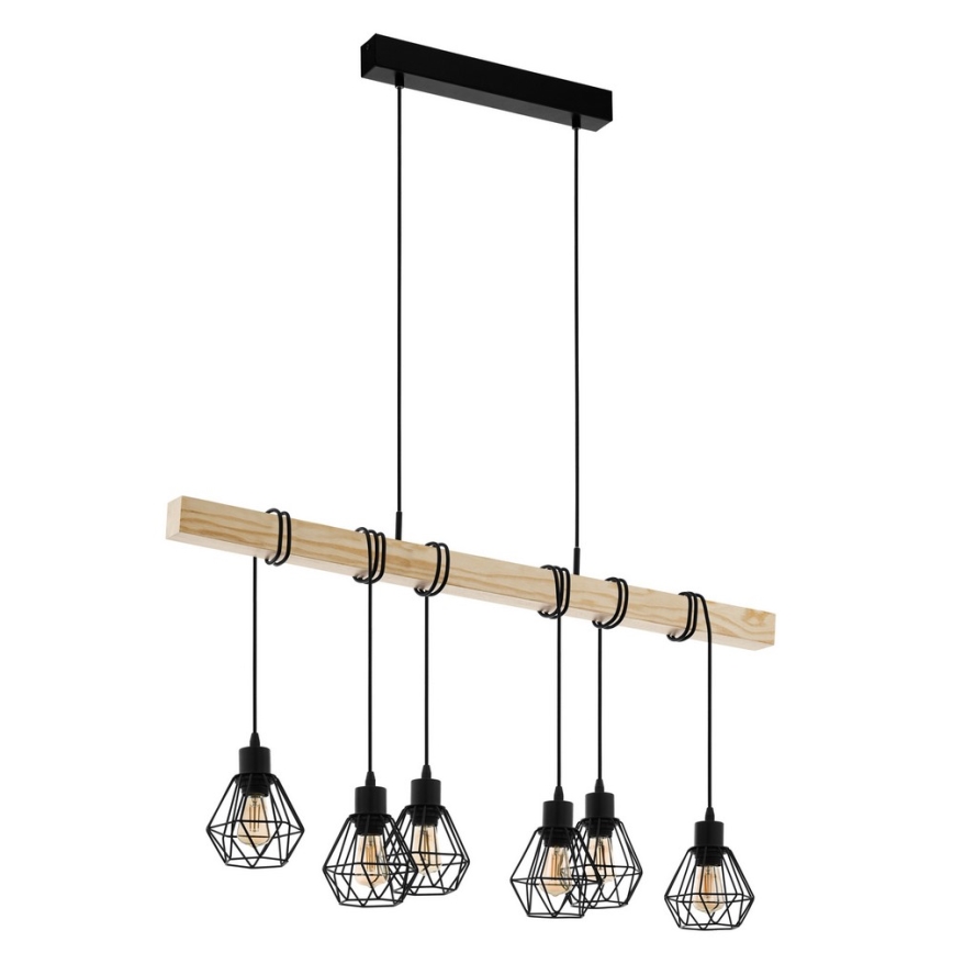 Eglo - Lámpara colgante TOWNSHEND 6xE27/60W/230V