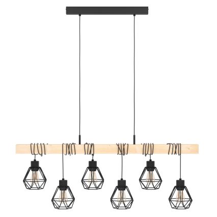 Eglo - Lámpara colgante TOWNSHEND 6xE27/60W/230V