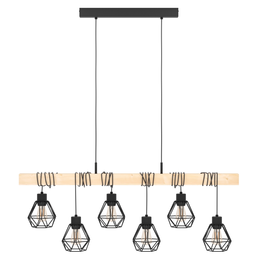 Eglo - Lámpara colgante TOWNSHEND 6xE27/60W/230V