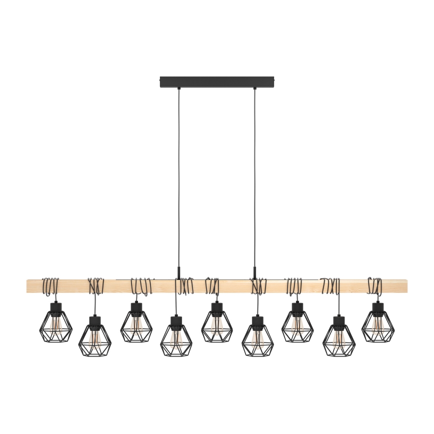Eglo - Lámpara colgante TOWNSHEND 9xE27/60W/230V