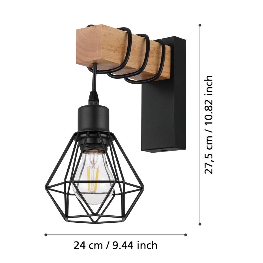 Eglo - Aplique TOWNSHEND 1xE27/60W/230V
