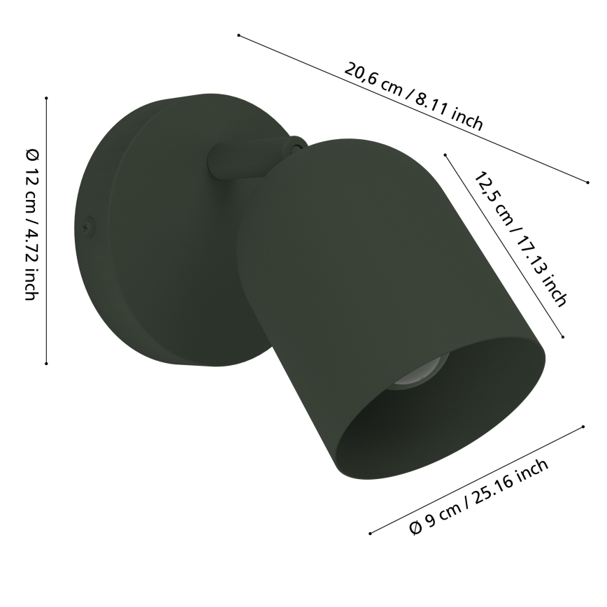 Eglo - Aplique de pared orientable 1xE14/40W/230V verde