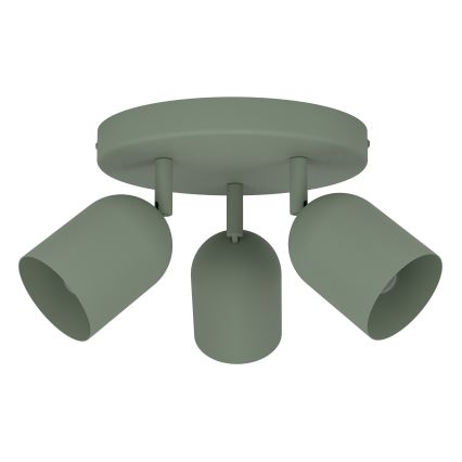 Eglo - Lámpara de techo con 3 focos 3xE14/40W/230V, diámetro 25 cm, verde