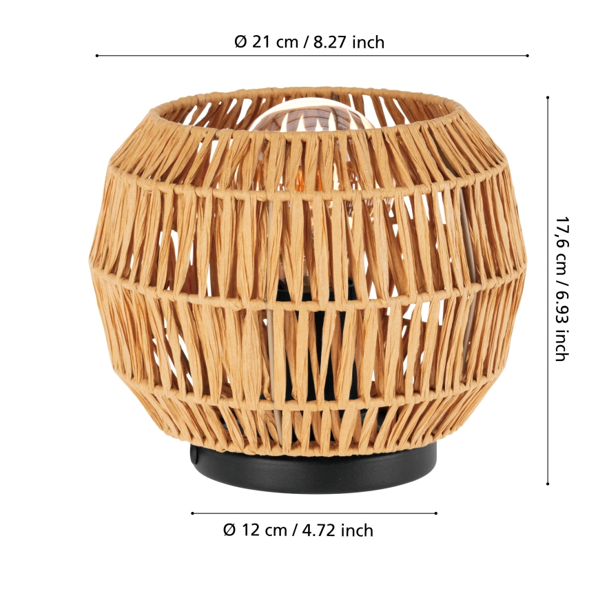 Eglo - Lámpara de mesa 1xE27/40W/230V marrón