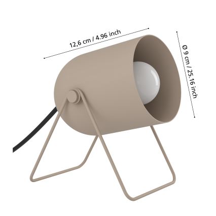 Eglo - Lámpara de sobremesa 1xE14/8W/230V beige