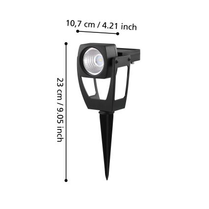 Eglo 48719 - Proyector solar LED SOLAR 1xLED/0,1W/3,2V 1000 mAh IP44