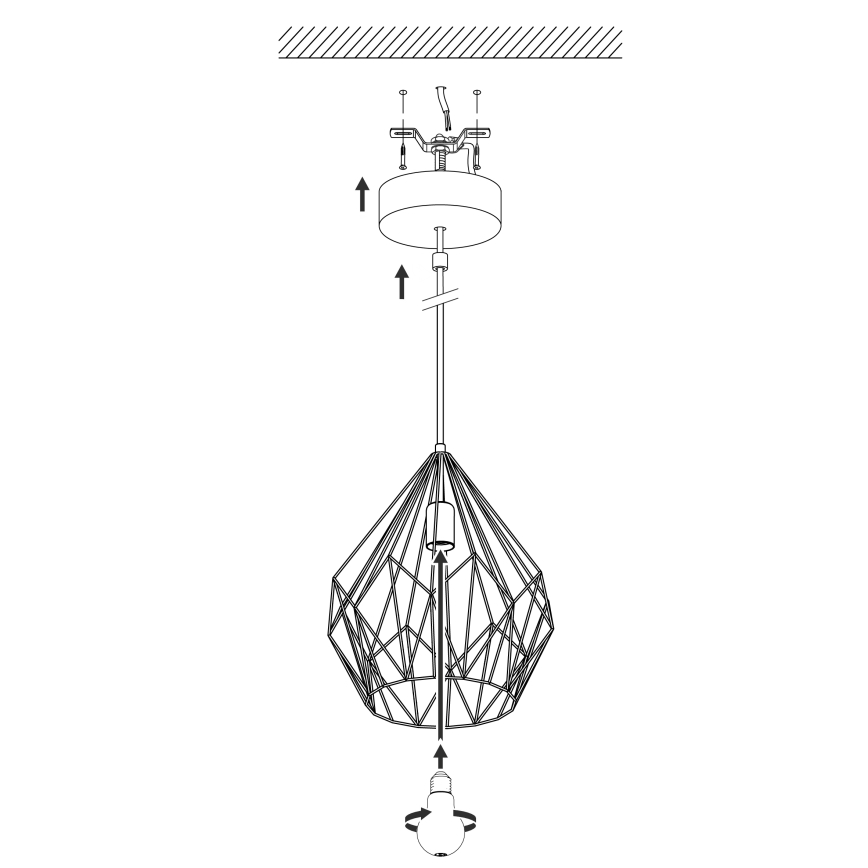 Eglo - Lámpara colgante 1xE27/60W/230V
