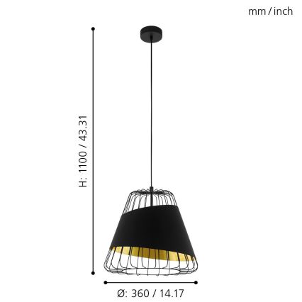 Eglo - Lámpara colgante 1xE27/60W/230V