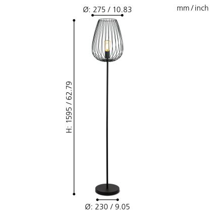 Eglo - Lámpara de pie 1xE27/60W/230V