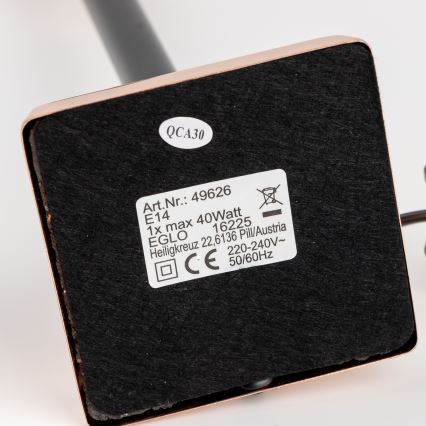 Eglo 49626 - Pie de lámpara TRUNGLE 1xE14/40W/230V