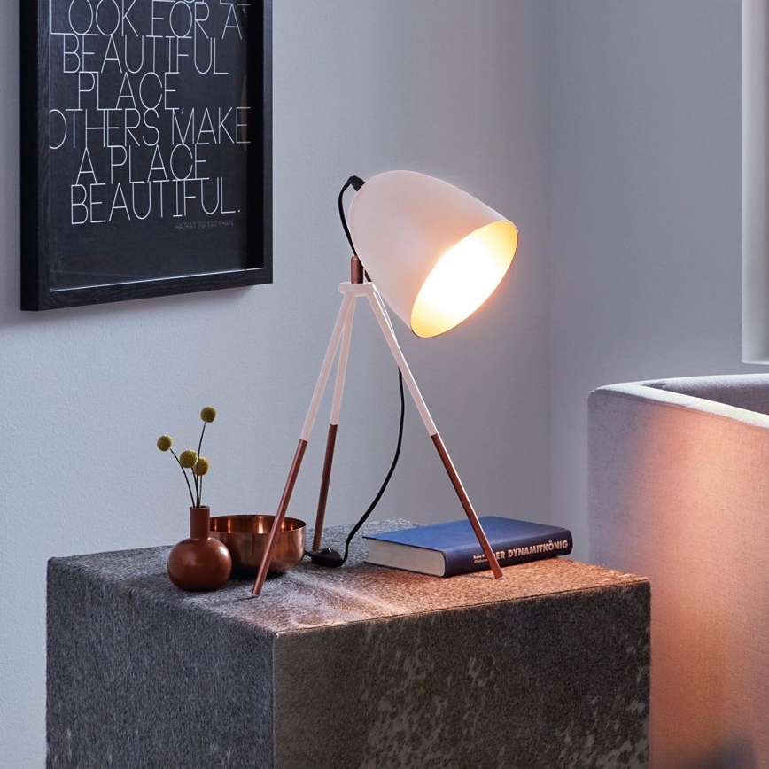 Eglo 49727 - Lámpara de mesa CHESTER 1xE27/60W/230V blanca/cobre