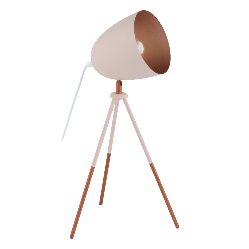 Eglo 49727 - Lámpara de mesa CHESTER 1xE27/60W/230V blanca/cobre