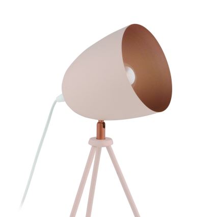 Eglo 49727 - Lámpara de mesa CHESTER 1xE27/60W/230V blanca/cobre
