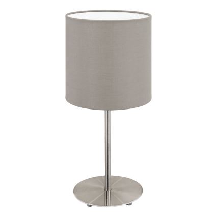 Eglo 54745 - Lámpara de mesa ANADIA 1xE14/40W/230V taupe/cromo mate