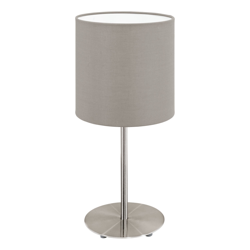 Eglo 54745 - Lámpara de mesa ANADIA 1xE14/40W/230V taupe/cromo mate