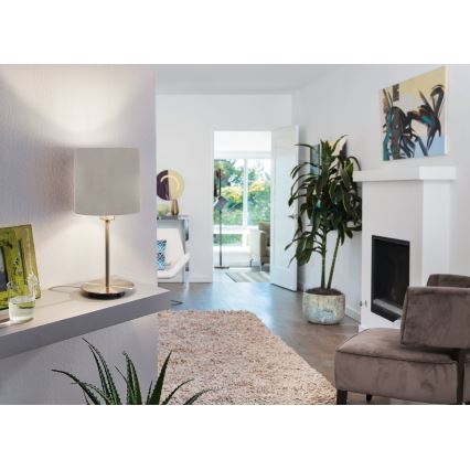 Eglo 54745 - Lámpara de mesa ANADIA 1xE14/40W/230V taupe/cromo mate