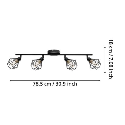 Eglo 55301 - Foco LED ZAPATA 4xG9/3W/230V negro