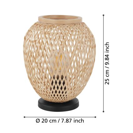 Eglo 55699 - Lámpara de mesa DEMBLEBY 1xE27/40W/230V beige