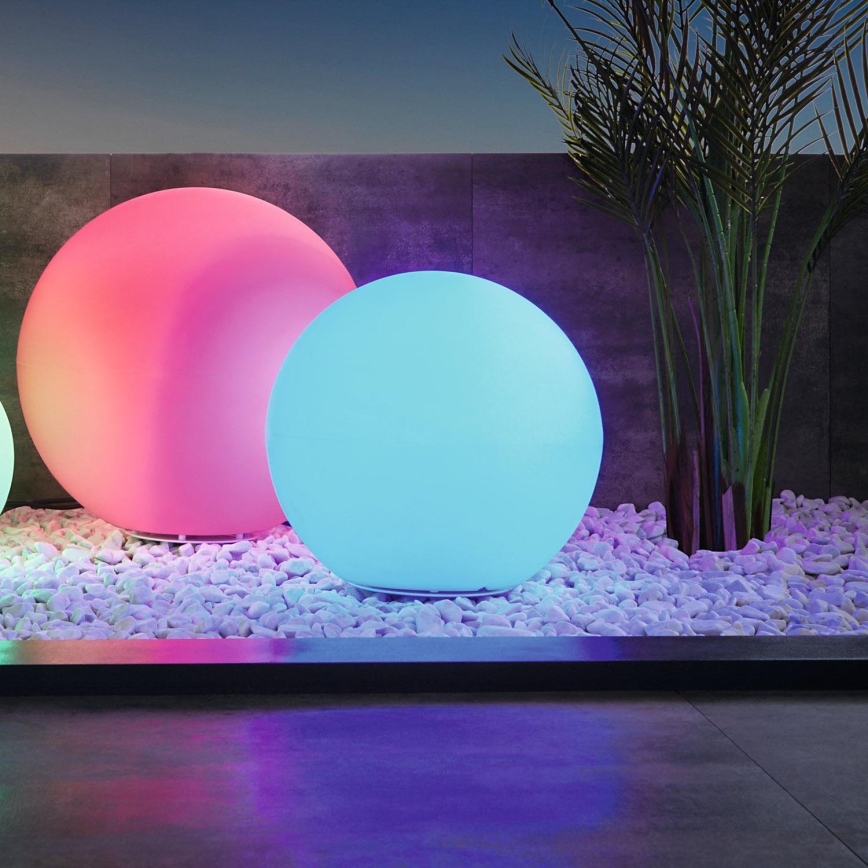 Eglo 55787 - LED RGBW Lámpara de exterior MONTEROLO-C 1xE27/9W/230V 2700-6500K IP65 diá. 39 cm + control remoto