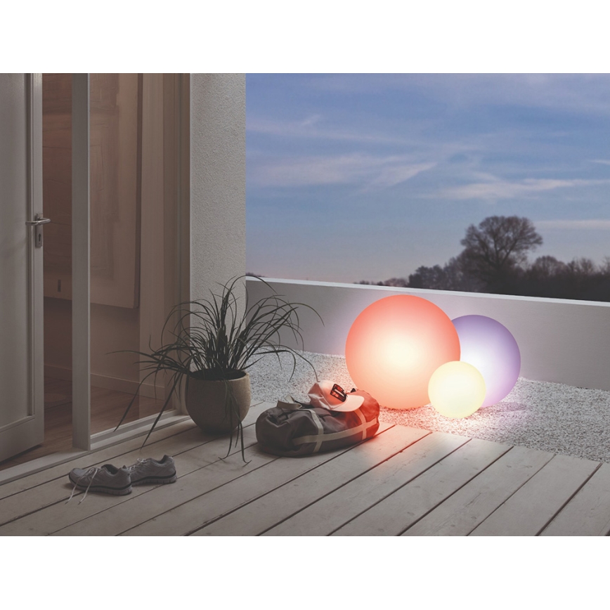 Eglo 55787 - LED RGBW Lámpara de exterior MONTEROLO-C 1xE27/9W/230V 2700-6500K IP65 diá. 39 cm + control remoto