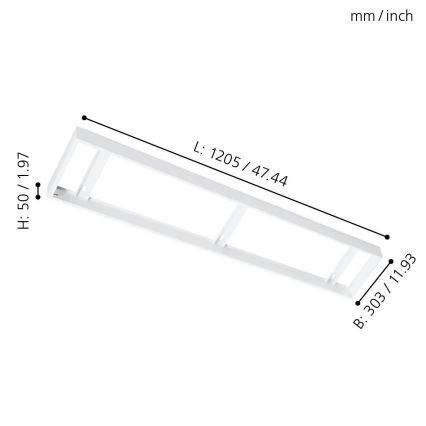 Eglo - Marco del panel de techo 1205x303mm