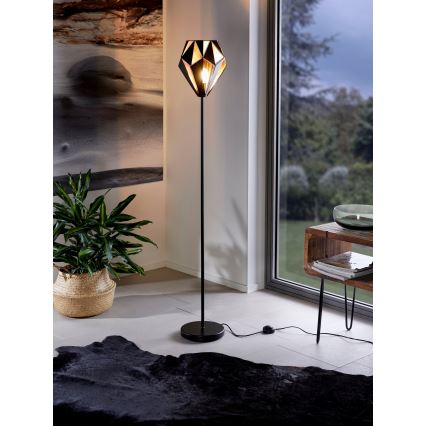 Eglo 62838 - Lámpara de pie CARLTON PRO 1xE27/60W/230V negro