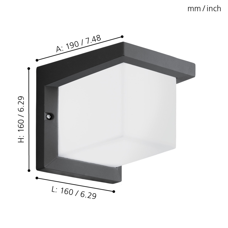 Eglo 65046 - Aplique LED para exterior DESELLA PRO LED/10W/230V IP54 antracita