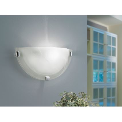 Eglo - Aplique de pared 1xE27/60W/230V en cristal de alabastro