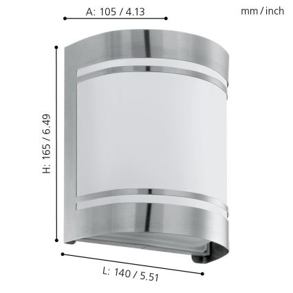 Eglo 74009 - Aplique de exterior ROSADA 1xE27/40W/230V IP44