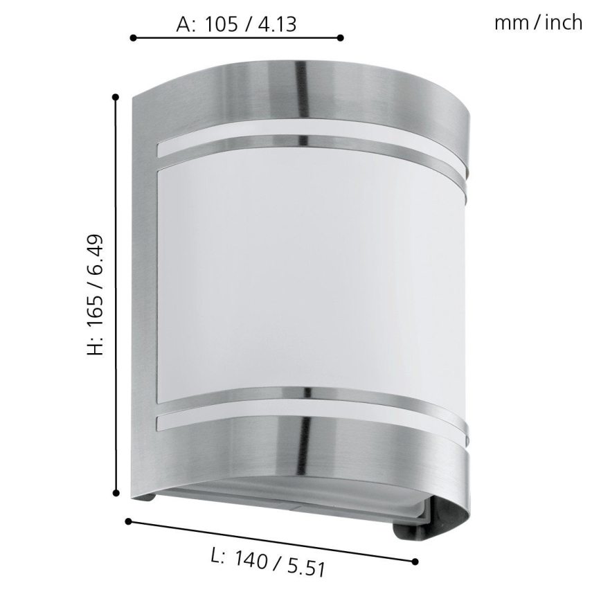Eglo 74009 - Aplique de exterior ROSADA 1xE27/40W/230V IP44