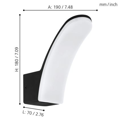 Eglo 74019 - Aplique LED para exterior LACONELLA LED/11,5W/230V 3000K IP44