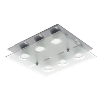 Eglo 75342 - Lámpara de techo LED regulable CABO-SD 6xGU10/5W/230V 34x34 cm cromo mate