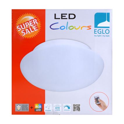 Eglo 75351 - Lámpara de techo LED RGB regulable ELLA-C 1xE27/7,5W/230V con mando a distancia