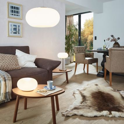 Eglo 75355 - Lámpara de mesa LED RGB regulable OPTICA-C 2xE27/7,5W/230V d. 28 cm + control remoto