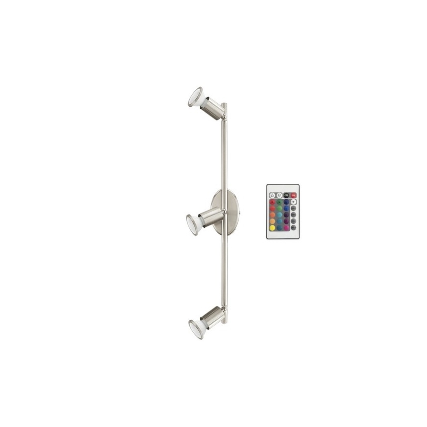 Eglo 75385 - Foco LED RGB regulable BUZZ-C 3xGU10/4W/230V + mando a distancia