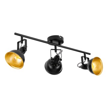 Eglo 75513 - Foco THORNTON 3xE14/28W/230V negro/dorado