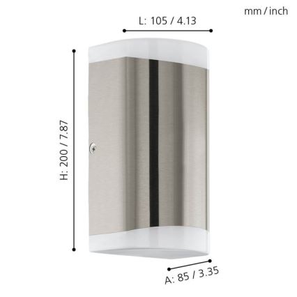 Eglo - Lámpara de pared LED para exterior 2xGU10/4,6W/230V IP44