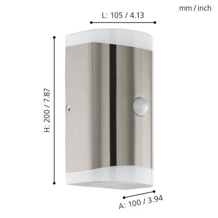Eglo - Aplique LED de exterior con sensor 2xGU10/4,6W/230V