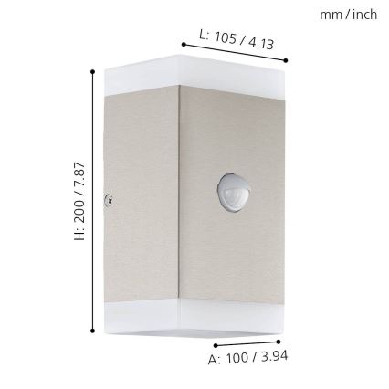 Eglo - Aplique LED de exterior con sensor 2xGU10/4,6W/230V IP44