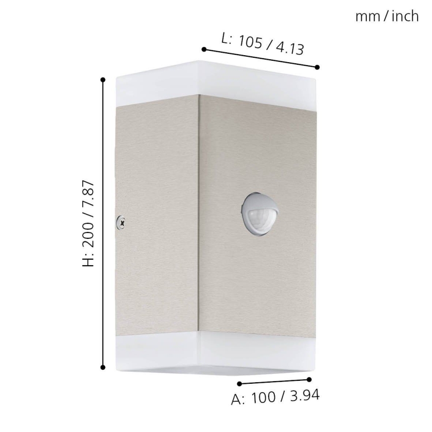 Eglo - Aplique LED de exterior con sensor 2xGU10/4,6W/230V IP44
