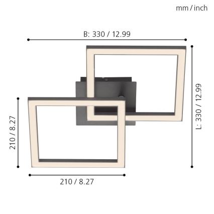 Eglo 75569 - Plafón LED PALMAVES LED/20,5W/230V