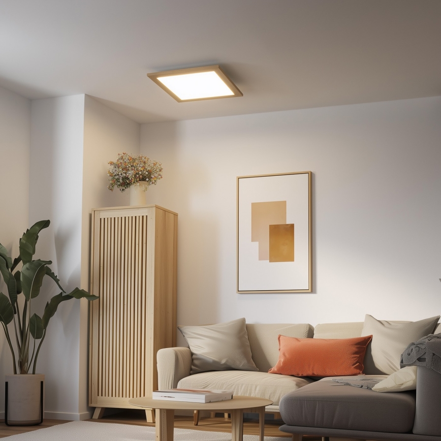 Eglo 75643 - Lámpara de techo LED CALEMAR LED/19W/230V 4000K 43,7 x 43,7 cm roble