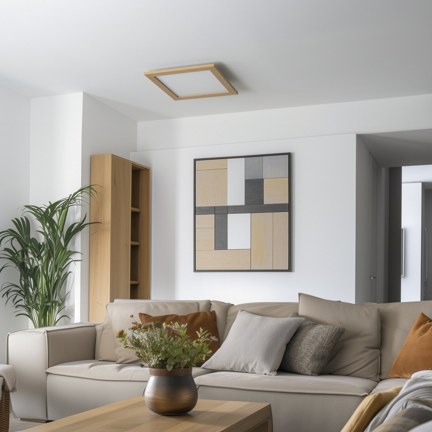 Eglo 75643 - Lámpara de techo LED CALEMAR LED/19W/230V 4000K 43,7 x 43,7 cm roble