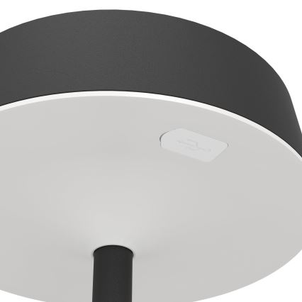 Eglo - Lámpara de mesa táctil LED regulable recargable por energía solar LED/3W/5V 3000-6000K 1800 mAh IP44 negra
