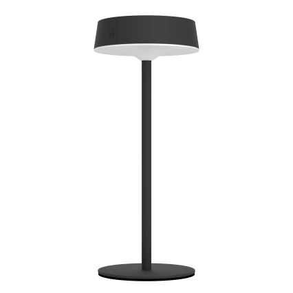 Eglo - Lámpara de mesa táctil LED regulable recargable por energía solar LED/3W/5V 3000-6000K 1800 mAh IP44 negra