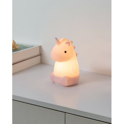 Eglo - Lámpara nocturna infantil táctil recargable LED RGBW/5W/5V 1200 mAh unicornio