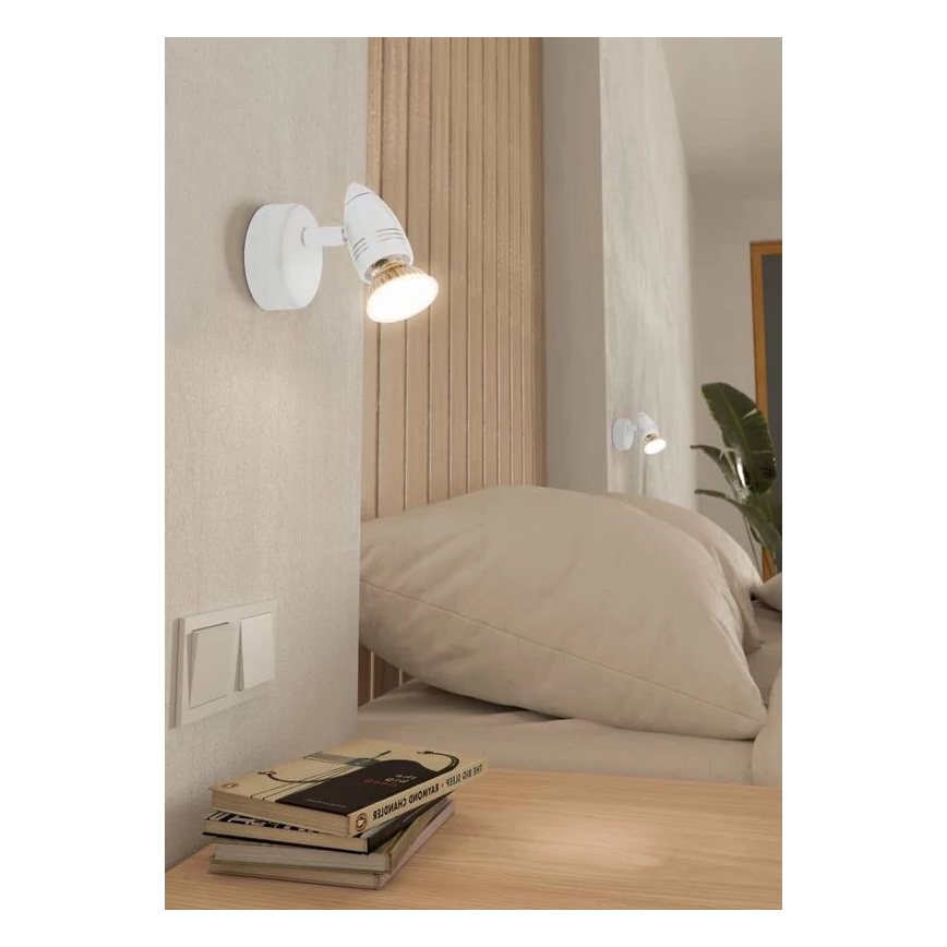 Eglo 780447 - Foco LED de pared SABADELL 1xGU10/2,8W/230V 3000K blanco