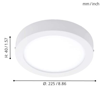 Eglo 78201 - Plafón LED FUEVA LED/16,5W/230V Ø 22,5 cm