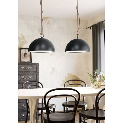 Eglo 78444 - Lámpara colgante HODSOLL 2xE27/40W/230V negro/marrón