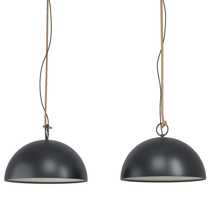 Eglo 78444 - Lámpara colgante HODSOLL 2xE27/40W/230V negro/marrón